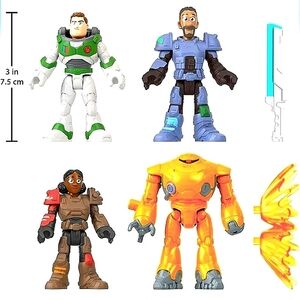 Disney Buzz Lightyear ZAP Patrol Team Poseable Action Figure Pixar Toy Story Set